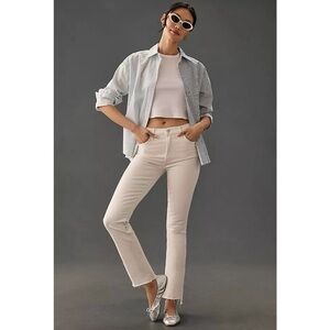 MOTHER The Insider Crop Step Fray Jeans Cream Puffs